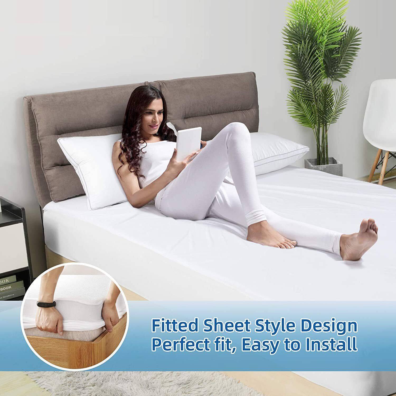 Terry Cotton Fitted Mattress Protector Waterproof